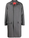 Ferrari Graphic-print Single-breasted Coat In Grey