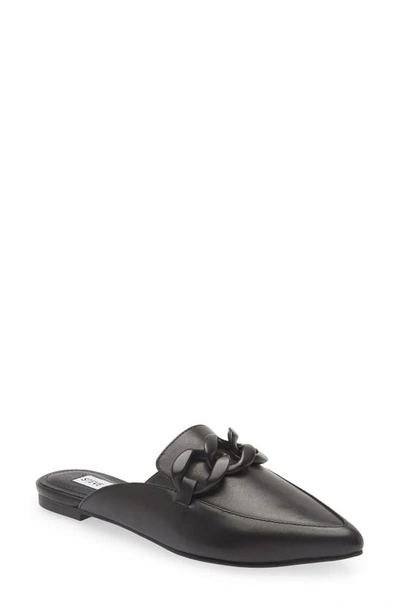 Steve Madden Fleur Pointed Toe Mule In Black Leather