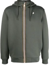 K-way Logo-patch Zip-up Hoodie In Green