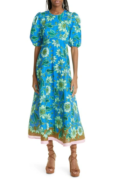 knee length dresses for ladies Winnie Midi Dress Smocked Cloqué Navy
