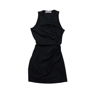 Alexander Wang T Alexander Wang.t Heavy Soft Jersey Fitted Tank Dress With Twist Detail Black In Xs