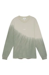 Frame Gradient Tie-dyed Logo Print Long-sleeved T-shirt In Milk Beige Tie Dye
