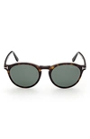 Tom Ford Ansel Round Gradient Plastic Sunglasses In Dark Havana / Green Polarized