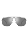 Versace Light Grey Mirror Black Aviator Mens Sunglasses Ve2242 10016g 61 In Silver