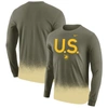 Nike Army  Men's College Long-sleeve T-shirt In Olive