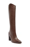 Schutz Maryana Block Leather Boot In New Brown