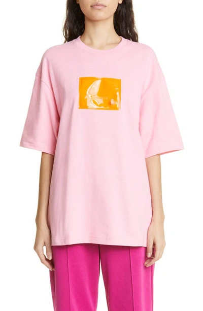 Acne Studios Logo T-shirt In Bubblegum Pink