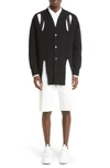 ALEXANDER MCQUEEN SLASHED OVERSIZE LAMBSWOOL CARDIGAN