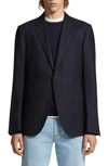 Zegna Trofeo Comfort 10-pocket Wool Blend Blazer In Navy