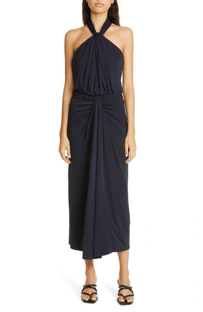Cinq À Sept Kaily Halter Neck Dress In Navy