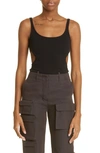 Off-white Ribbed Stretch Cotton Meteor Tank Top In Black