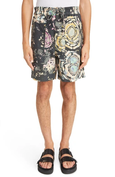 Isabel Marant Bakino Printed Shorts In Faded Black