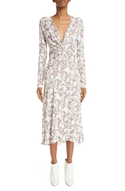 Isabel Marant Janevea Floral Twist Midi-dress In White