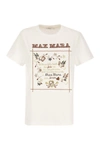 Max Mara Graphic Detailed Crewneck T-shirt In White/brown