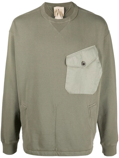 Ten C Pocket-detail Cotton Sweatshirt In Green