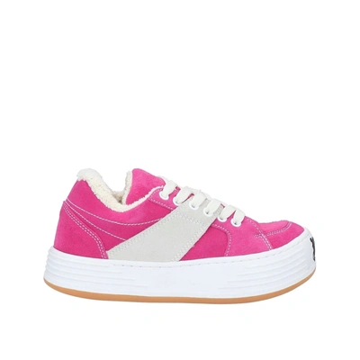 Palm Angels Suede Logo Sneakers In Pink