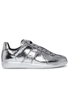 Maison Margiela Metallic Low-top Sneakers Rubber Sole In Silver