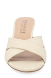 Journee Collection Berkly Snake-embossed Slide Sandal In Bone