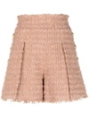 Balmain Tweed Tailored Shorts In Pink