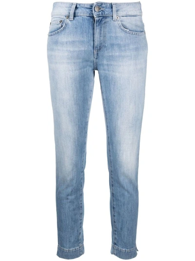 Dondup Straight-leg Cropped Jeans In Azzurro