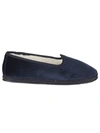 Piedàterre Venezia Friulana Velvet Alpaca Slippers In Blue