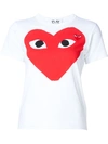 Comme Des Garçons Play Comme Des Garcons Play White Double Large Heart T-shirt In White