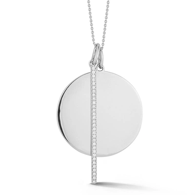 Dana Rebecca Designs Sylvie Rose Diamond Pavé Bar & Disc Pendant Necklace In White Gold