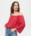 Michael Stars Isabel Convertible Gauze Top In Blue