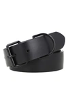 ALLSAINTS PERFORATED LOGO LEATHER BELT