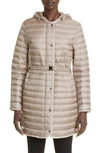 Moncler Oredonne Long Down Jacket In Beige