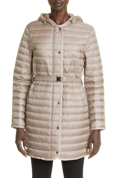 Moncler Oredonne Long Down Jacket In Camel