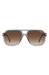 Carrera Eyewear 59mm Rectangular Sunglasses In Grey/ Brown Gradient