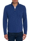 Robert Graham Speilberg Thermal Knit Quarter Zip Pullover In Navy