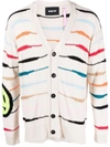 Barrow Stripe-print V-neck Cardigan In Red