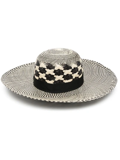 Borsalino Panama Black And White Hat