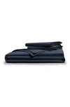 Pg Goods Pillow Guy Soft & Smooth Tencel Duvet Cover 3-piece Set In Dark Navy
