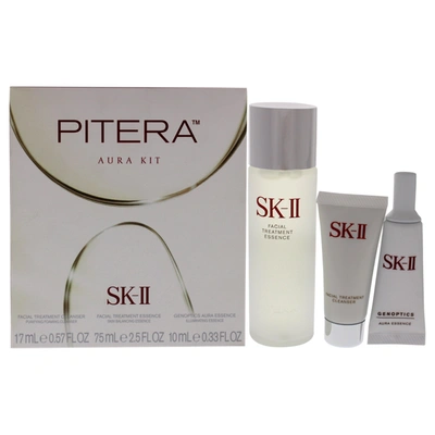 Sk-ii Pitera Aura Kit For Unisex 3 Pc In Silver