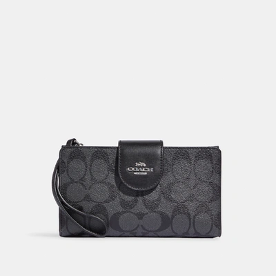 Coach Outlet Tech Wallet In Colorblock Signature Canvas In Black