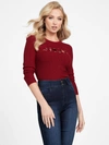 Guess Factory Sheena Lace-up Sweater In Red