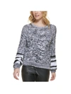 KARL LAGERFELD WOMENS CABLE KNIT BALLOON SLEEVE PULLOVER SWEATER