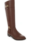 Karen Scott Deliee 2 Womens Faux Leather Wide-calf Riding Boots In Brown