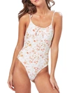 CHARLIE HOLIDAY OAHU WOMENS FLORAL PRINT TIE SHOULDER ONE-PIECE SWIMSUIT