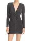 Aqua Rainbow Womens Metallic Short Mini Dress In Grey