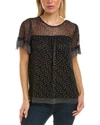 Max Studio Knit Mesh Top In Black