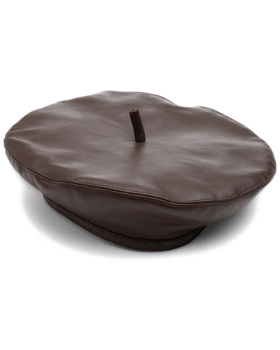 Eugenia Kim Carter Leather Fashion Hat In Brown