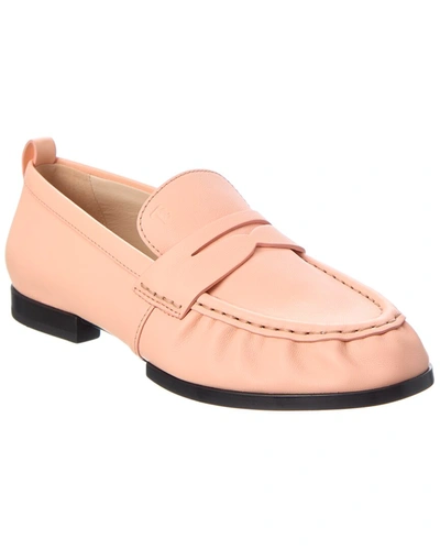 Tod's Leather Loafer In Pink