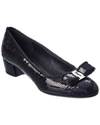 Ferragamo Vara Bow Sequin Pump In Black