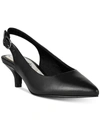 Easy Street Faye Womens Faux Leather Slingback Kitten Heels In Black
