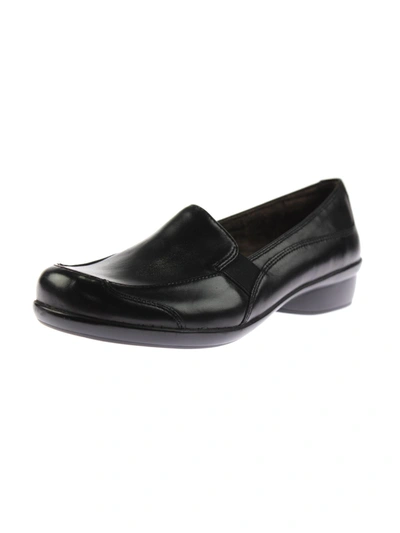 Natural Soul Carryon Womens Leather Arch Support Loafers In Black