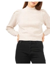1.state Womens Open Back Knit Mock Turtleneck Sweater In Beige